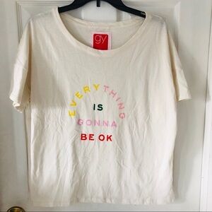 NWOT BAN.DO everything is gonna be okay cream cotton shirt Size medium